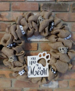 You Had Me At Meow Cat 16" Burlap Wreath