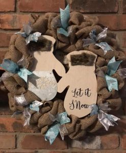 Let It Snow Winter 16" Burlap Wreath