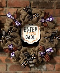 Enter If You Dare Halloween 16" Burlap Wreath