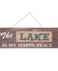 The Lake Is My Happy Place 21 x 7 Wood Sign