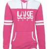 Michigan Lake Life Women's Pink Varsity Fleece Hoodie