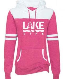 Michigan Lake Life Women's Pink Varsity Fleece Hoodie