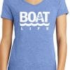 Boat Life Women's Maritime Frost Anchor V-Neck T-Shirt Tee