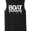 Boat Life Men's Black Anchor Tank Top Sleeveless Tee