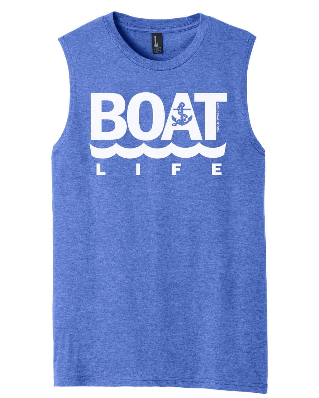 Boat Life Men's Blue Frost Anchor Tank Top Sleeveless Tee