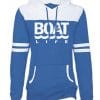 Boat Life Women's Blue Anchor Varsity Fleece Hoodie