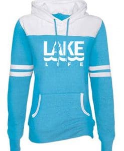 Michigan Lake Life Women's Turquoise Varsity Fleece Hoodie