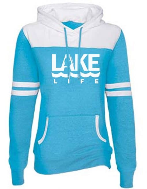 Michigan Lake Life Women's Turquoise Varsity Fleece Hoodie