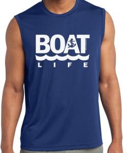 Boat Life Men's Royal Blue Competitor Anchor Tank Top Sleeveless Tee