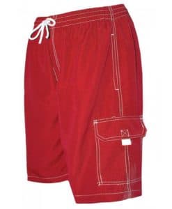 Men's Red Swim Trunk Board Shorts - Surf Ave