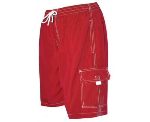 Men's Red Swim Trunk Board Shorts - Surf Ave