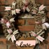 Heart Love Pink 16" Burlap Wreath Door Decor