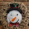 Snowman Sparkly 16" Burlap Christmas Wreath Door Decor