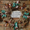 Turkey and Pie and Football Oh My 16" Fall Burlap Wreath