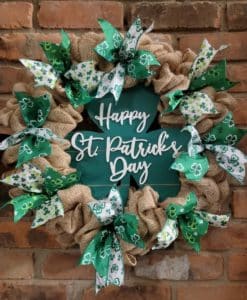 Happy St. Patrick's Day 16" Burlap Wreath