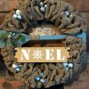 Noel 16" Nautical Burlap Christmas Wreath