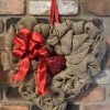 Bling Heart Shaped 15" Burlap Wreath
