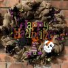 Happy Haunting Halloween 16" Burlap Wreath