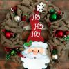 Santa Ho Ho Ho 16" Burlap Christmas Wreath