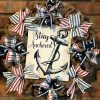 Stay Anchored Red White & Blue 16" Nautical Burlap Wreath