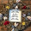 Hello Spring Rose 16" Burlap Wreath Door Decor