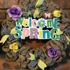 Welcome Spring 16" Burlap Wreath Door Decor