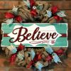 Believe 16" Burlap Wreath Door Decor