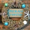 Seas and Greetings 16" Nautical Burlap Christmas Wreath