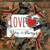 Love You Always 16" Burlap Wreath Door Decor