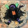 Halloween Witch 16" Burlap Wreath Door Decor