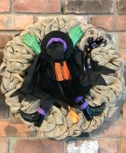 Halloween Witch 16" Burlap Wreath Door Decor