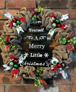 Have Yourself A Merry Little Christmas 16" Burlap Wreath