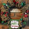 We Wish You a Merry Christmas 16" Burlap Wreath Door Decor