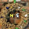 Michigan and Michigan State House Divided 16" Burlap Wreath