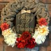 Happy Thanksgiving 16" Fall Burlap Wreath Door Decor