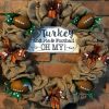 Turkey and Pie and Football Oh My Fall 16" Burlap Wreath