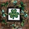 Happy St. Patrick's Day 16" Burlap Wreath Door Decor