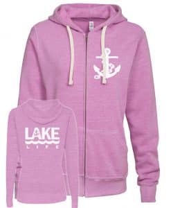 Lake Life Anchor Women's Heather Hyacinth Vintage Full Zip Hoodie