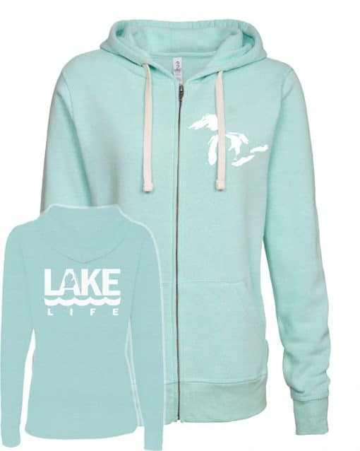 Michigan Lake Life Women's Seaglass Vintage Full Zip Hoodie