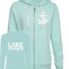 Lake Life Anchor Women's Seaglass Vintage Full Zip Hoodie