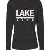 Lake Life Anchor Women's Heather Black Vintage Full Zip Hoodie Back