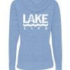Lake Life Anchor Women's Heather Blue Vintage Full Zip Hoodie Back