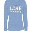 Michigan Lake Life Women's Heather Blue Vintage Full Zip Hoodie Back