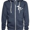 Michigan Lake Life Unisex Heather Navy Fleece Full Zip Hoodie