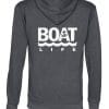 Boat Life Anchor Unisex Heather Black Fleece Full Zip Hoodie Back
