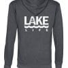 Lake Life Anchor Unisex Heather Black Fleece Full Zip Hoodie Back