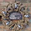 I Love My Fur Baby 16" Burlap Dog Wreath Door Decor