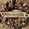 Valentine's Day Home Sweet Home 16" Burlap Wreath