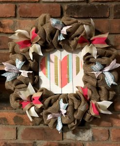 Heart Valentine's Day 16" Burlap Wreath Door Decor