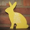 Sitting Wood Bunny-Bunny Kisses & Easter Wishes